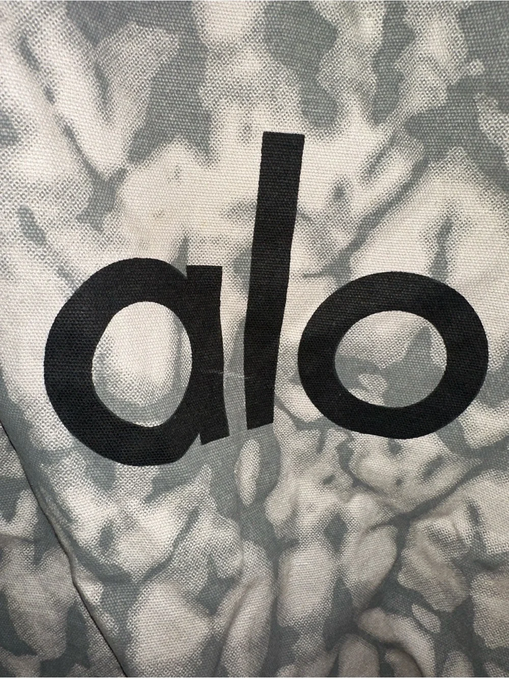 NWT Alo Yoga Shopper Tote Bag Tie Dye Oversized Heavy Duty Canvas Grey/Black